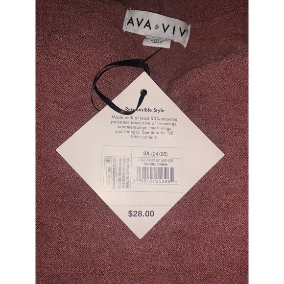 Ava & Viv Womens 3/4 Sleeves Open Front Cardigan In Cinnamon Color Plus Size 3X - Picture 7 of 10